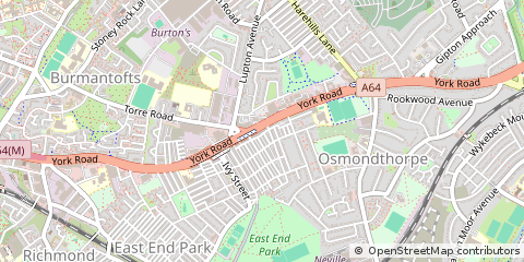 Map of Leeds, West Yorkshire