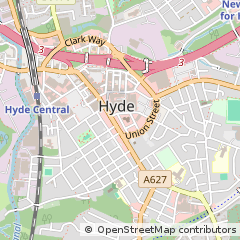 Map of Hyde, Cheshire