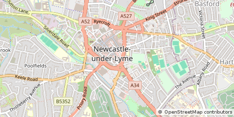 Map of Newcastle Under Lyme, Staffordshire