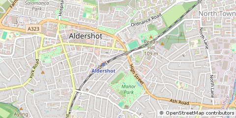 Map of Aldershot, Hants