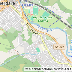 Map of Aberdare, Rhondda Cynon Taff