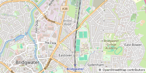 Map of Bridgwater, Somerset