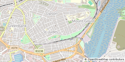 Map of Plymouth, Devon