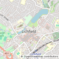 Map of Lichfield, Staffordshire