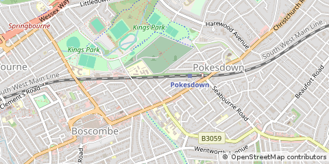 Map of Bournemouth, Dorset