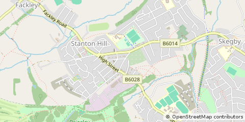 Map of Mansfield, Nottinghamshire