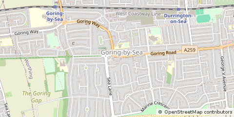 Map of Worthing, West Sussex