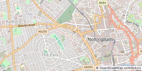 Map of Nottingham, Nottinghamshire