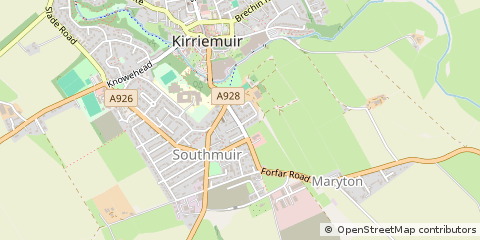 Map of Kirriemuir, Angus