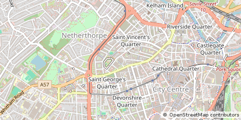 Map of Sheffield, South Yorkshire