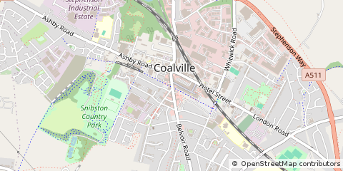 Map of Coalville, Leics