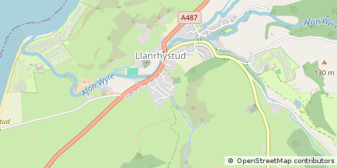 Map of Llanrhystud, Ceredigion