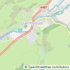Map of Llanrhystud, Ceredigion