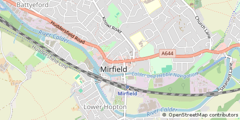 Map of Mirfield, West Yorkshire