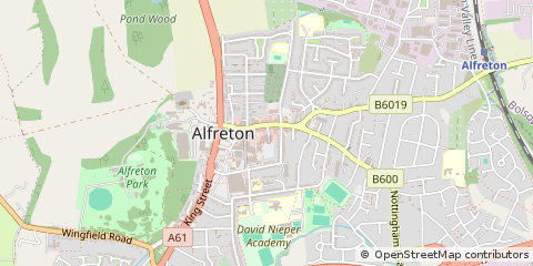 Map of Alfreton, Derbyshire