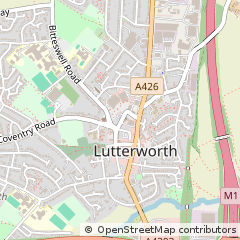 Map of Lutterworth, Leicestershire