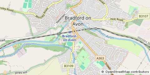 Map of Bradford-on-Avon, Wiltshire