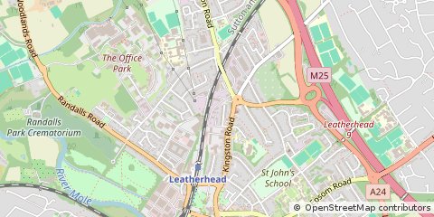 Map of Leatherhead, Surrey