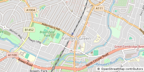 Map of Palmers Green, London