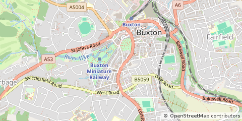 Map of Buxton, Derbyshire