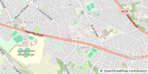 Map of Huddersfield, West Yorkshire