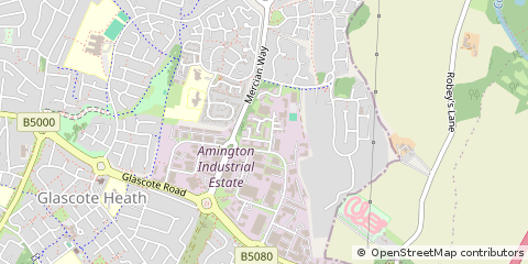 Map of Tamworth, Staffordshire