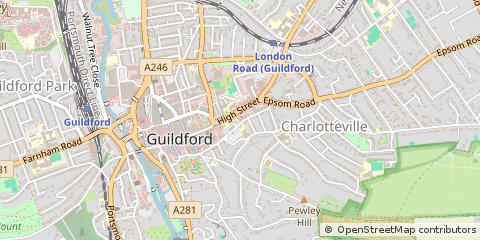 Map of Guildford, Surrey