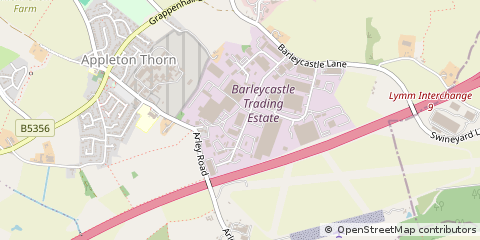 Map of Warrington, Cheshire