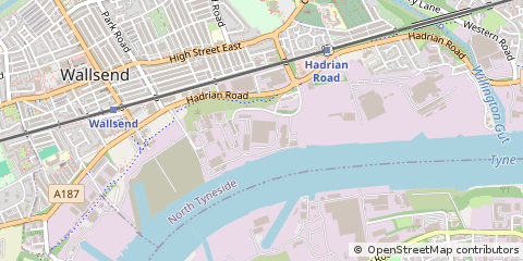 Map of Wallsend, Tyne and Wear