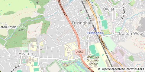 Map of Bradford, West Yorkshire