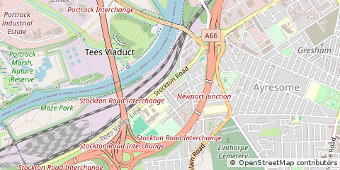 Map of Middlesbrough, Cleveland