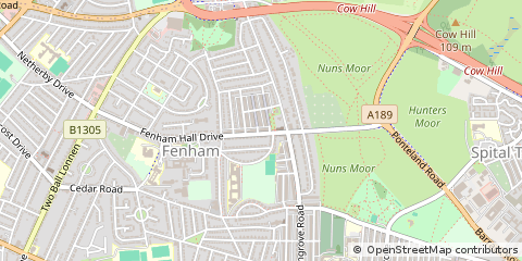 Map of Newcastle Upon Tyne, Tyne and Wear
