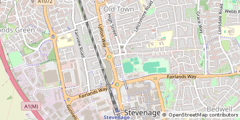 Map of Stevenage, Hertfordshire
