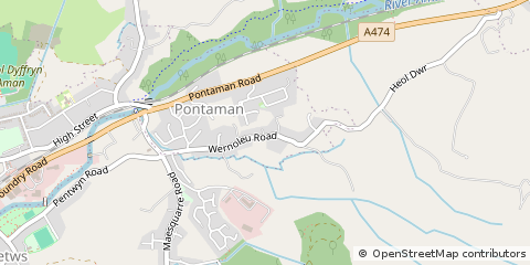 Map of Ammanford, Carms