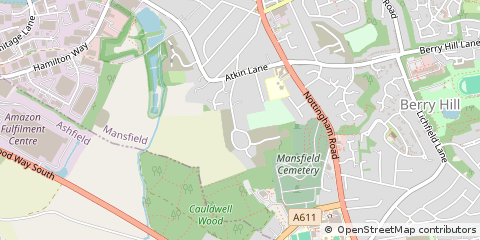 Map of Mansfield, Nottinghamshire