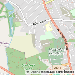 Map of Mansfield, Nottinghamshire