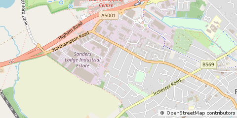 Map of Rushden, Northamptonshire