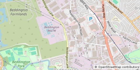 Map of Croydon, Surrey