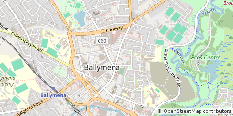 Map of Ballymena, County Antrim