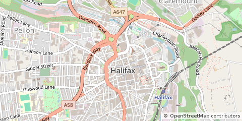 Map of Halifax, West Yorkshire