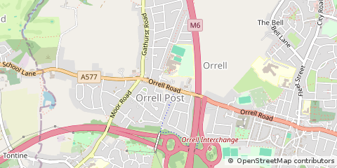 Map of Wigan, Lancashire
