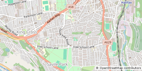 Map of Halifax, West Yorkshire