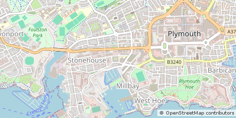Map of Plymouth, Devon