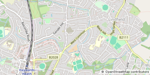 Map of Haywards Heath, West Sussex