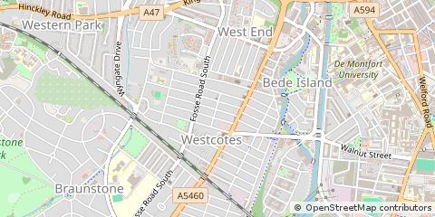 Map of Leicester, Leicestershire