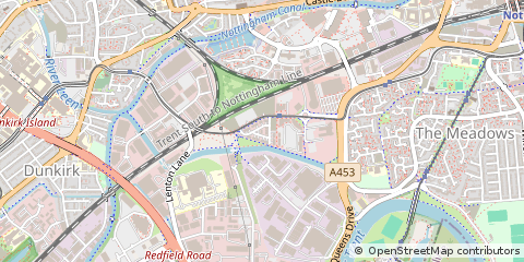 Map of Nottingham, Nottinghamshire