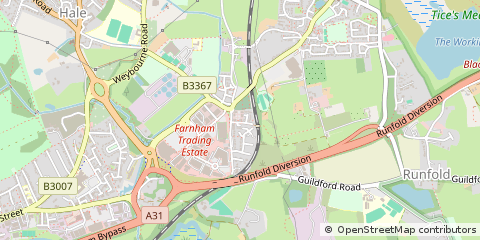 Map of Farnham, Surrey