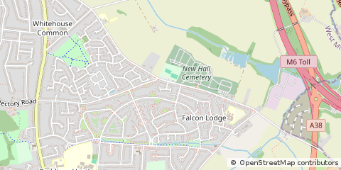 Map of Sutton Coldfield, Staffordshire