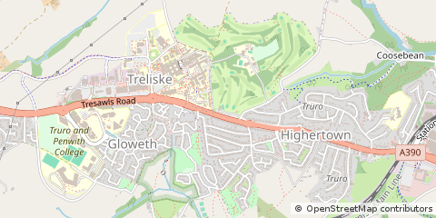 Map of Truro, Cornwall