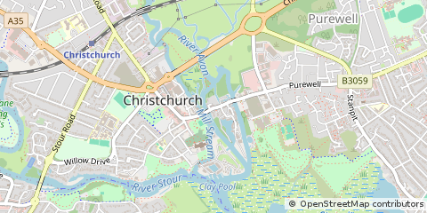 Map of Christchurch, Dorset
